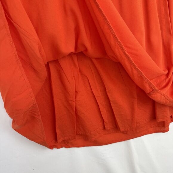 Ann Taylor Loft Pleated Long Maxi Skirt Orange Size 4 Lined - Picture 12 of 16